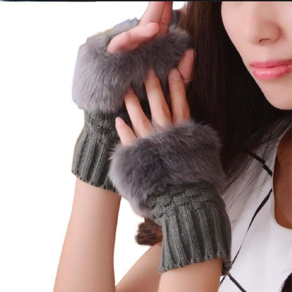 Girls Wool Half Finger Winter Gloves – Soft, Warm & Stylish Knitted Hand Gloves